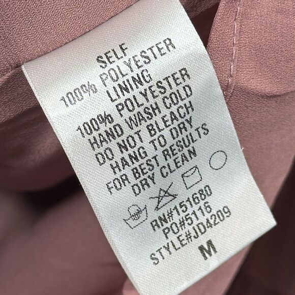 Storia Mauve Boho Tiered Mini Dress Long Sleeve Deep V Cottagecore Romantic - Picture 11 of 14